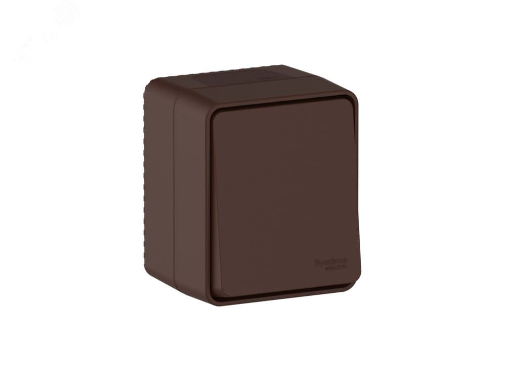 AtlasDesign PROFI IP54 О/У 1-клавишный ВЫКЛЮЧАТЕЛЬ 10 АХ, КОРИЧНЕВЫЙ