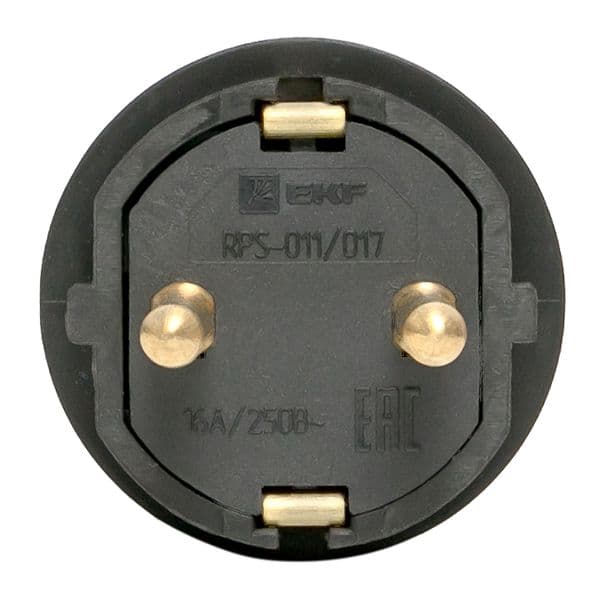 Вилка прямая каучуковая 230В 2P+PE 16A IP44 Марс