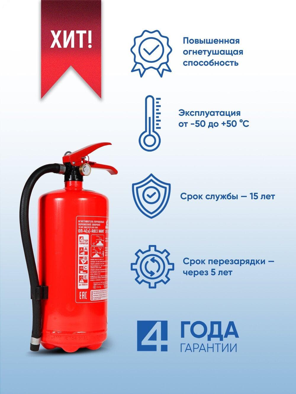 Огнетушитель ОП-4(з)-АВСЕ МИГ