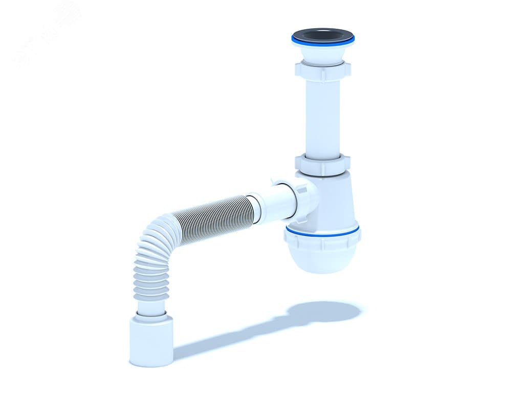 Сифон для мойки АНИ Грот 1 1/2'X40 с гибкой трубой 40х50