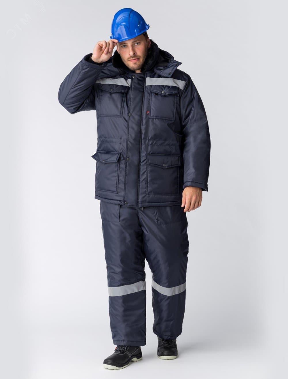 Костюм зимний Мастер NEW (Оксфорд) полукомбинезон, темно-синий 56-58 170-176