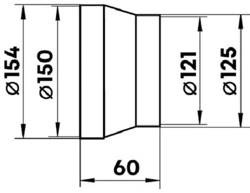 Редуктор D125/150 в индивидуальной упаковке 312