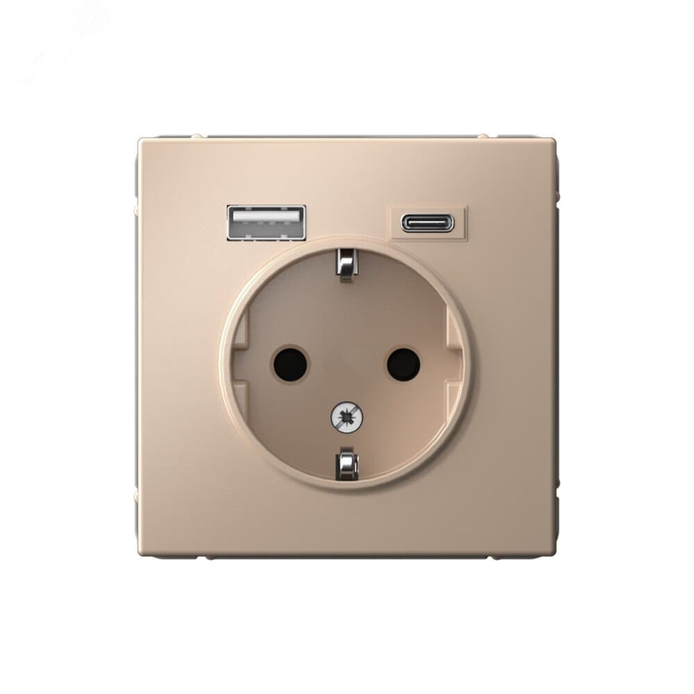 ARTGALLERY розетка 16А с 2 USB A+C, 5В/2,4А/3,0А, 2х5В/1,5А, механизм, песочный