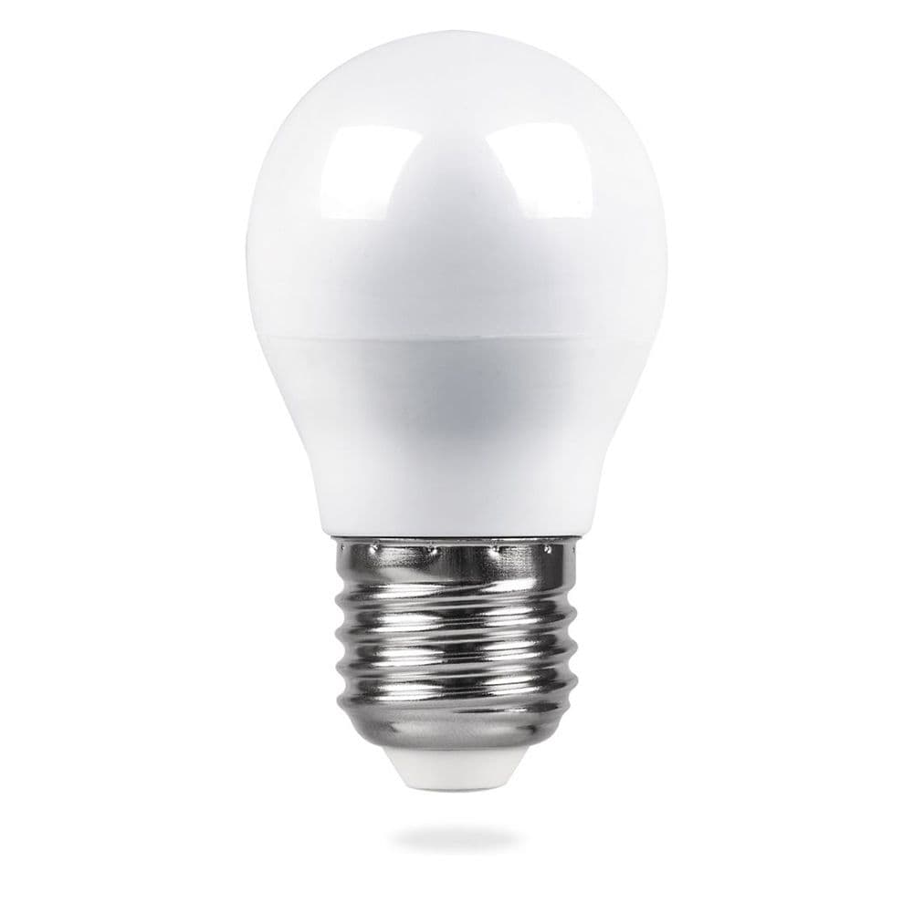 Лампа светодиодная LED 5вт Е27 белый шар
