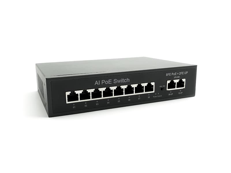 Коммутатор неуправляемый 10 портов RJ45 10 100 Мб/с PoE 96Вт