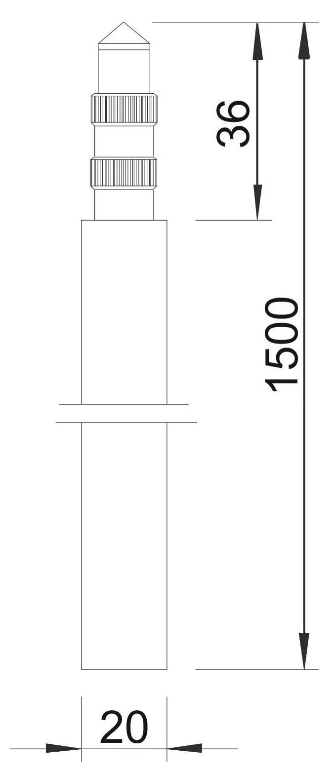 Стержень заземления безмуфтовый D20 мм, FT (219 20 ST FT)