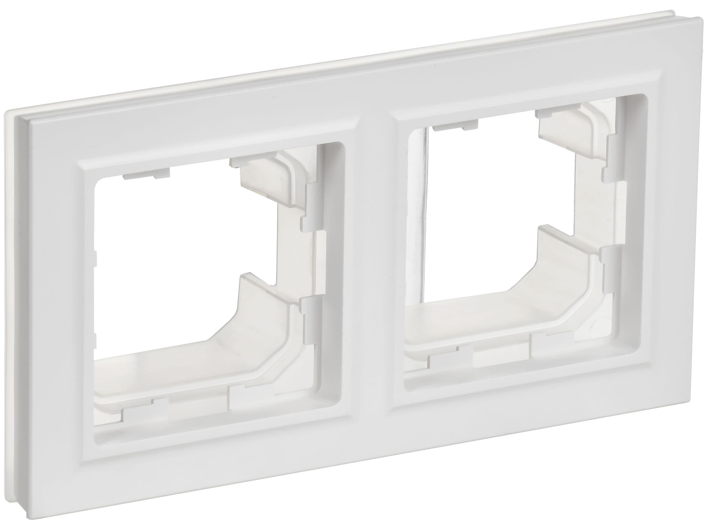 BRITE Рамка 2-местная IP44 РУ-2-БрАБ-44 арктический белый IEK