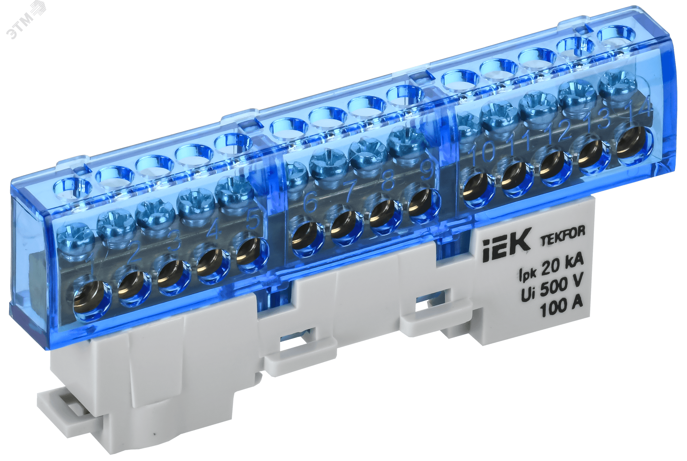 TEKFOR Шина N ноль изолированная на универсальном держателе 6х9-14-С IEK