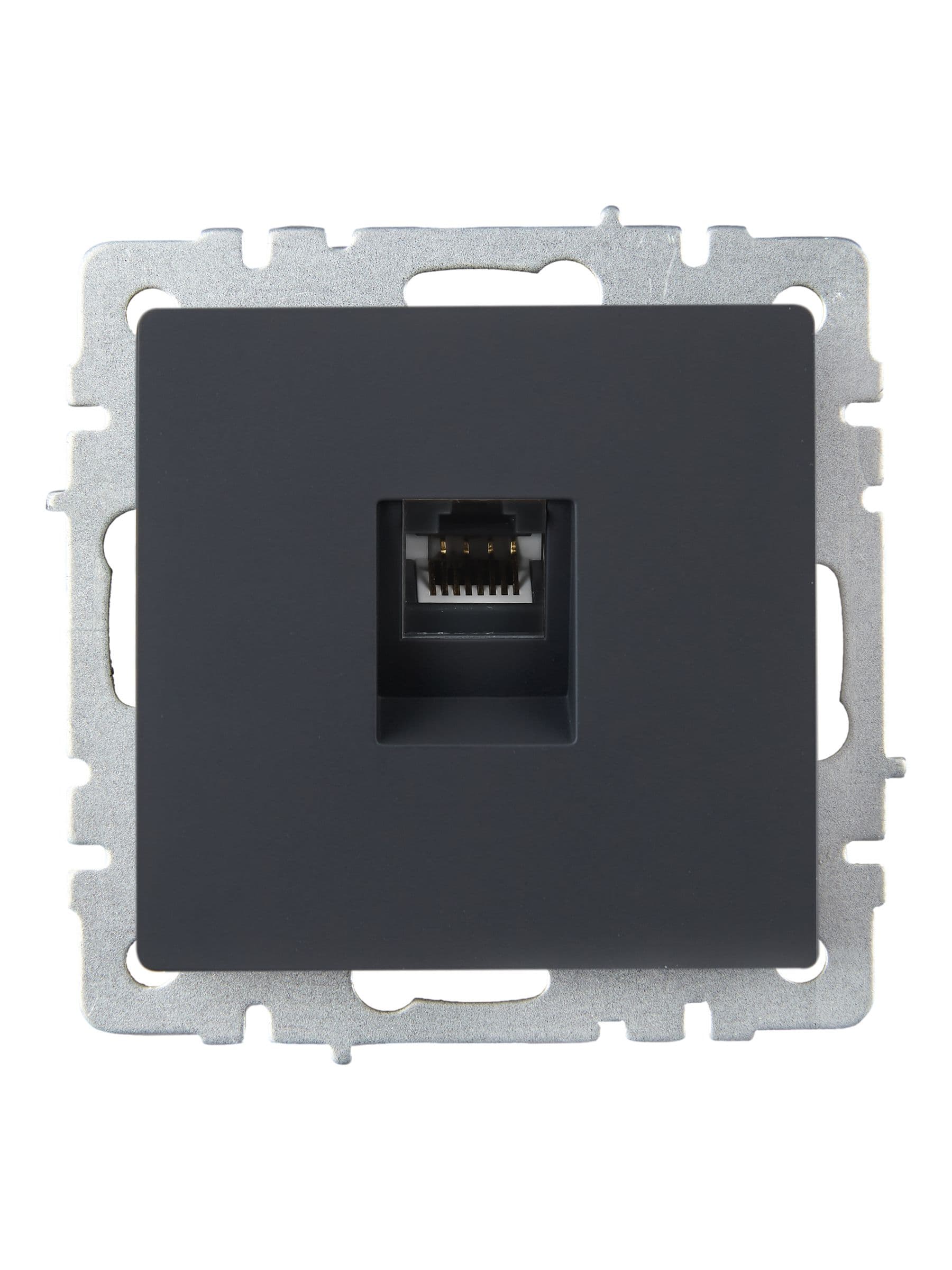 BRITE Розетка компьютерная RJ45 кат.5E РК10-БрГ графит