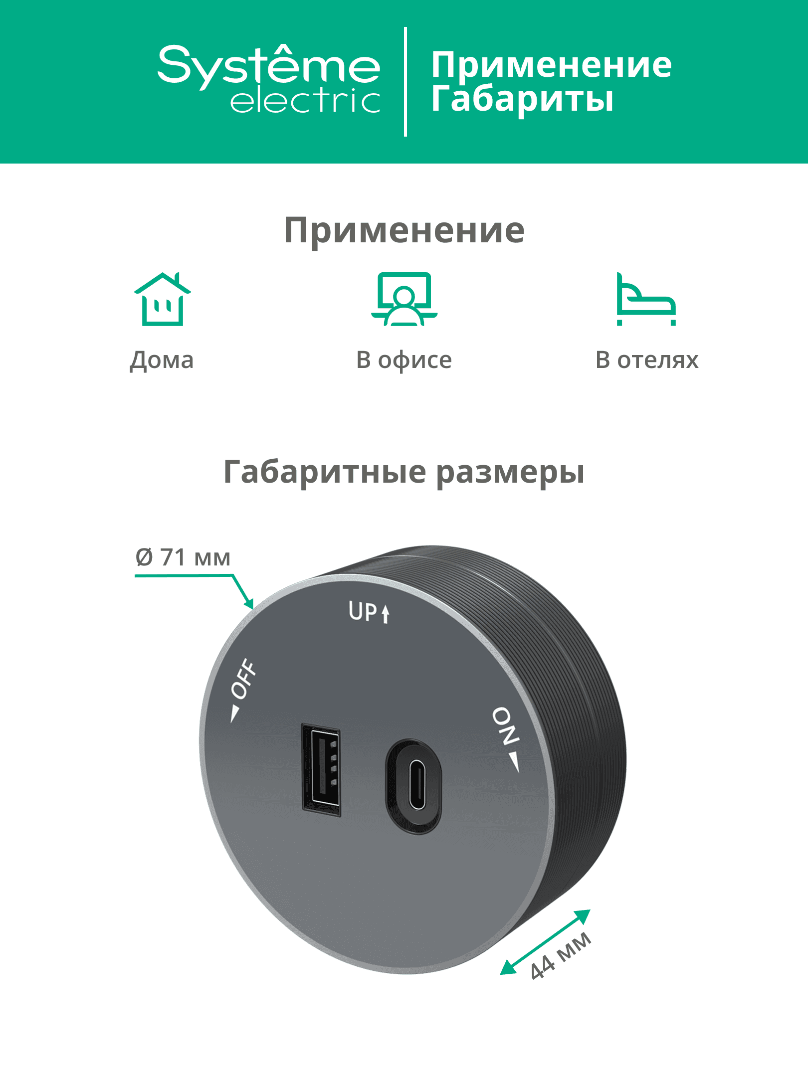 MultiTrack Розетка 2хUSB (тип А+С) 18Вт, 5В/3А Графит
