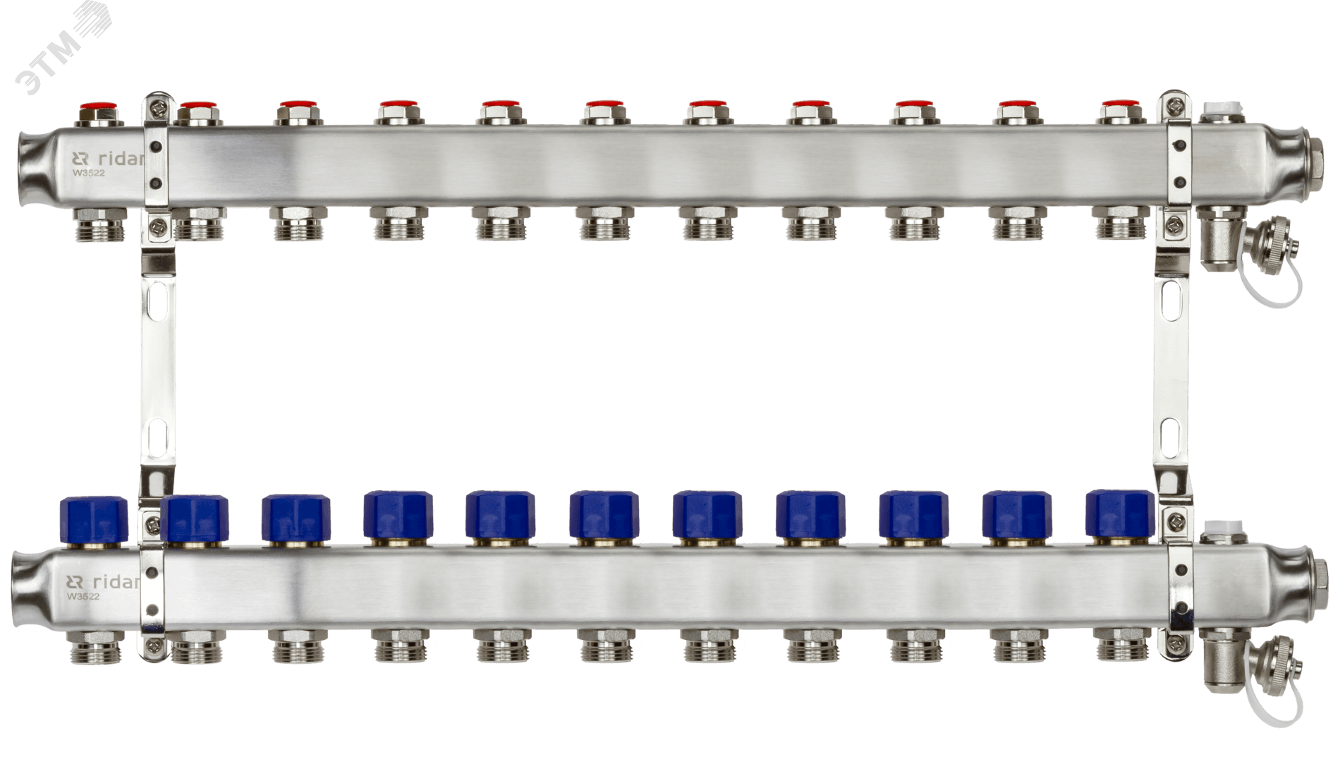 Коллекторная группа SSM-11R set 11 контуров 1'X3/4' с термостатическими клапанами и кронштейнами