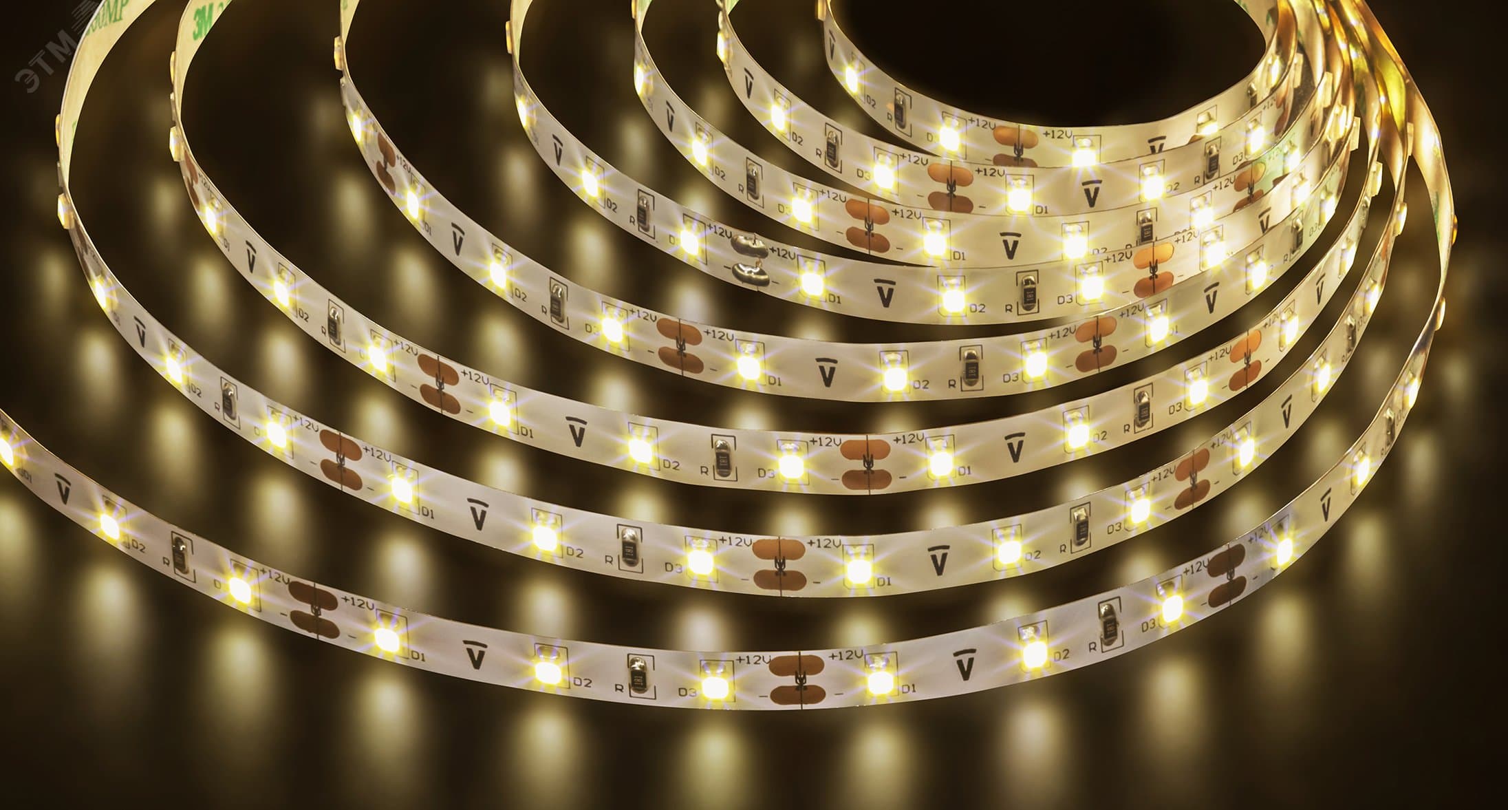 Лента светодиодная 4.8Вт/м 12В 3000К IP20 60LED/м NLS-3528 5м