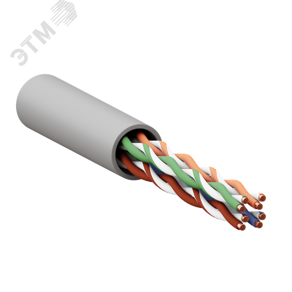 Витая пара TERACOM PRO 5E U/UTP 4 пары solid 24AWG PVC серый 305м