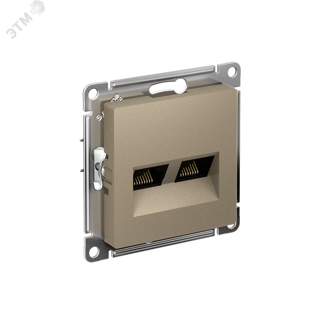 Розетка ATLASDESIGN двойная компьютерная RJ45+RJ45 категория 5E механизм шампань