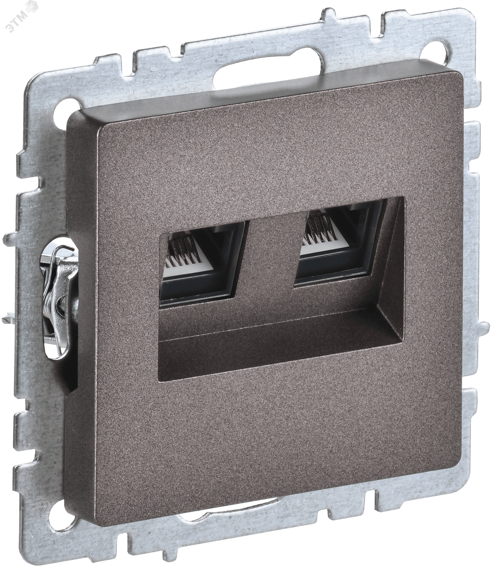 BRITE Розетка двойная RJ11+RJ45 кат.5E РК/Т12-БрТБ темная бронза
