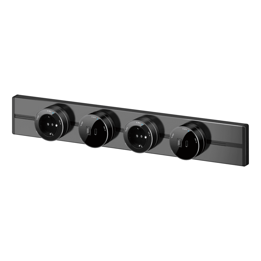 MultiTrack Розетка 2К+З круглая 16А/250В Антрацит