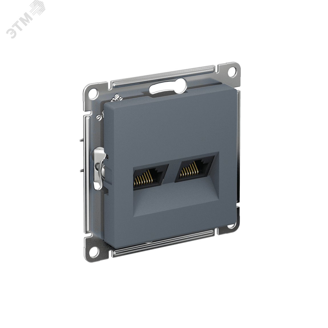 Розетка ATLASDESIGN двойная компьютерная RJ45+RJ45 категория 5E механизм грифель