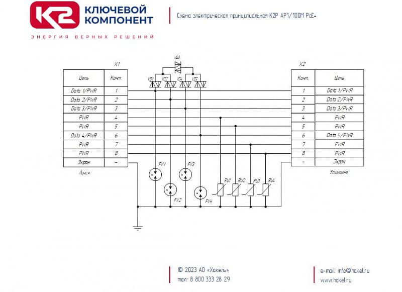 К2Р АР1/100М РоЕ+ - устройство защитное