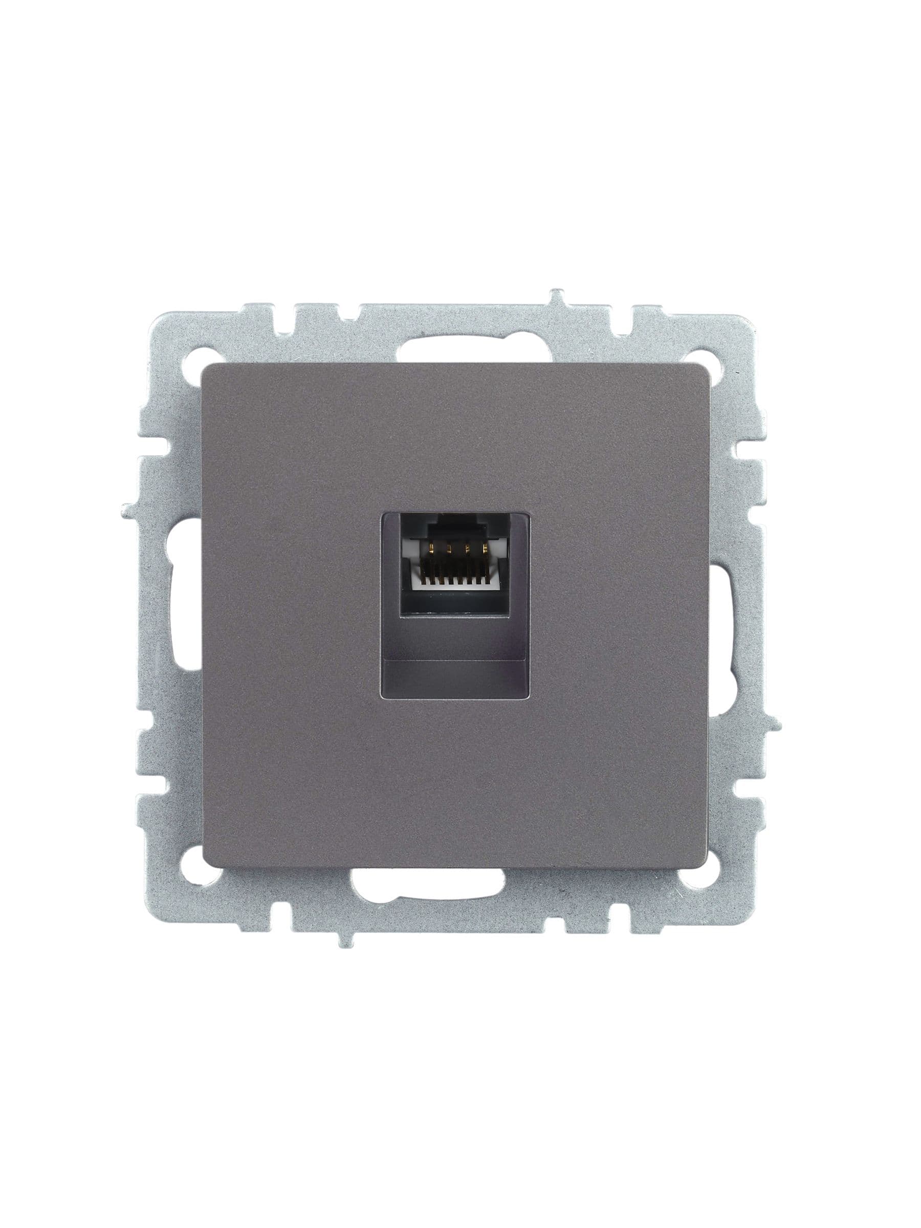 BRITE Розетка компьютерная RJ45 кат.5E РК10-БрС сталь