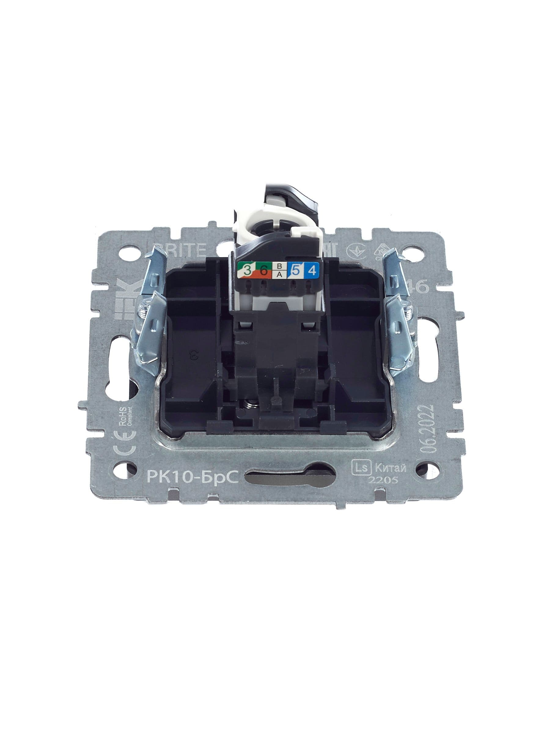 BRITE Розетка компьютерная RJ45 кат.5E РК10-БрС сталь