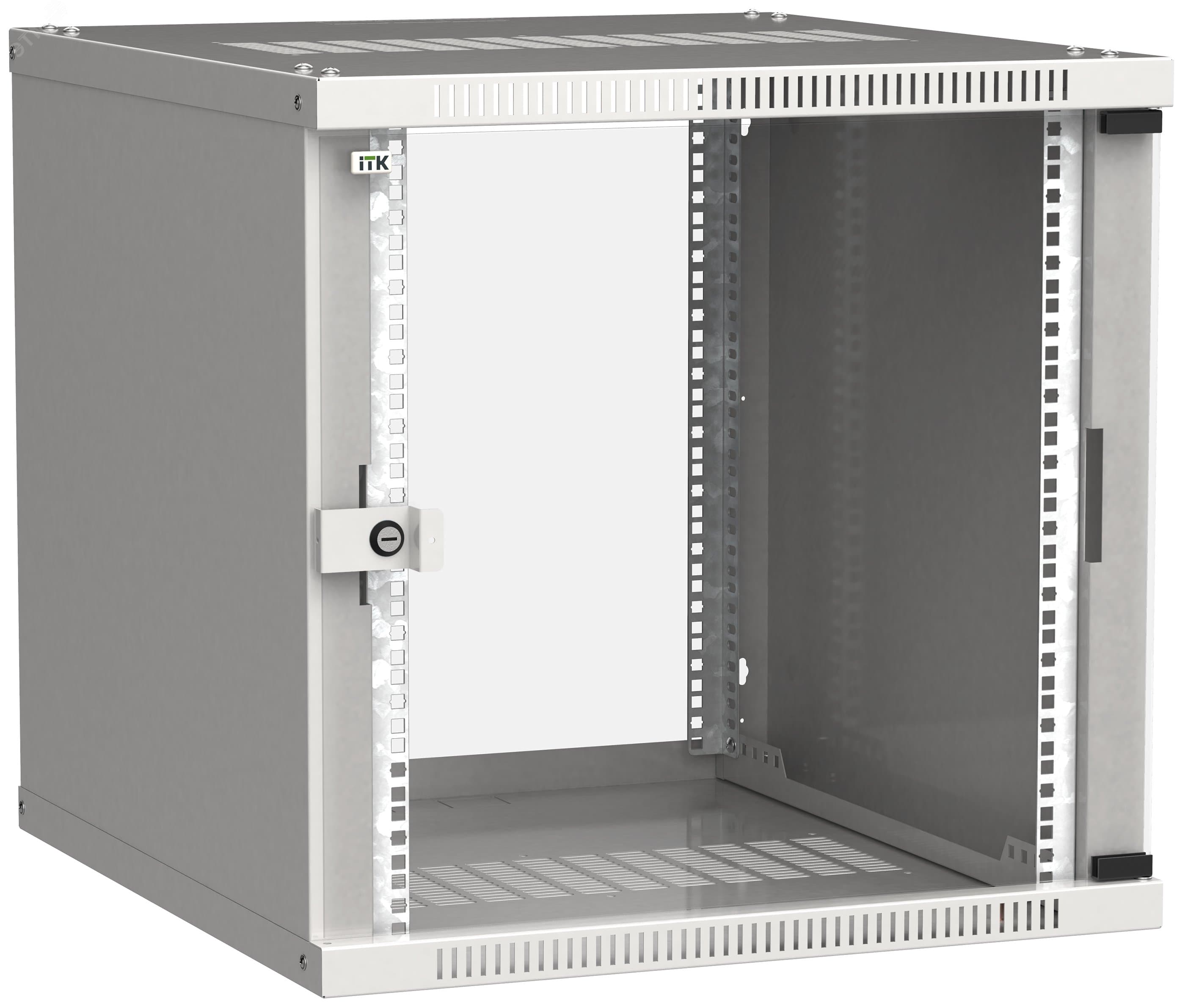 Шкаф LINEA WE 12U 600x450мм дверь стекло серый