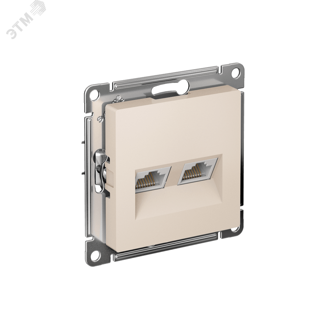 Розетка ATLASDESIGN двойная компьютерная RJ45+RJ45 категория 5E механизм бежевый