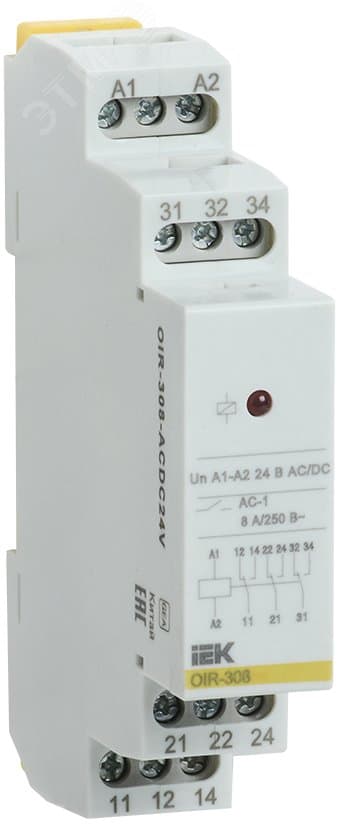 Реле промежуточное OIR 3 контакта (8А) 24 В AC/DC