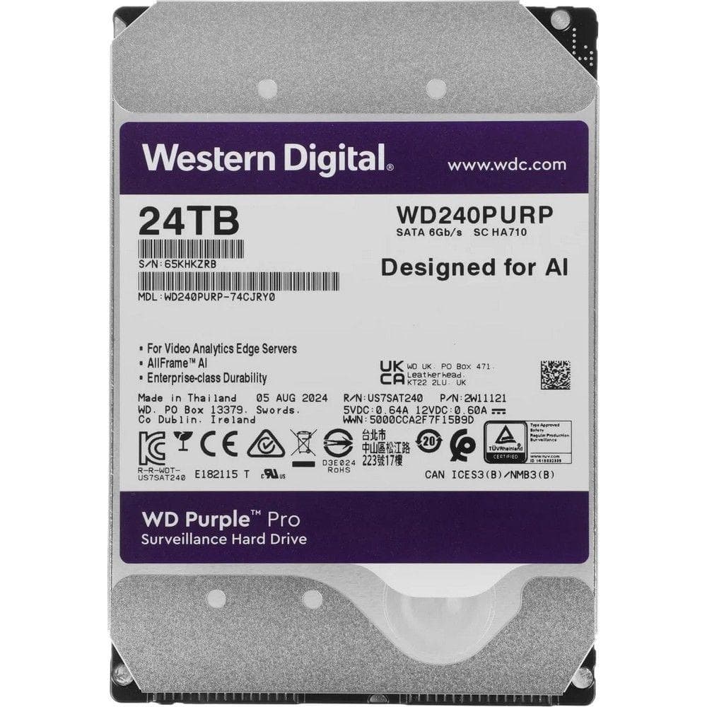 Жесткий диск 3.5'' 24 ТБ Purple Pro, SATAIII, 7200 об/мин, 512 МБ
