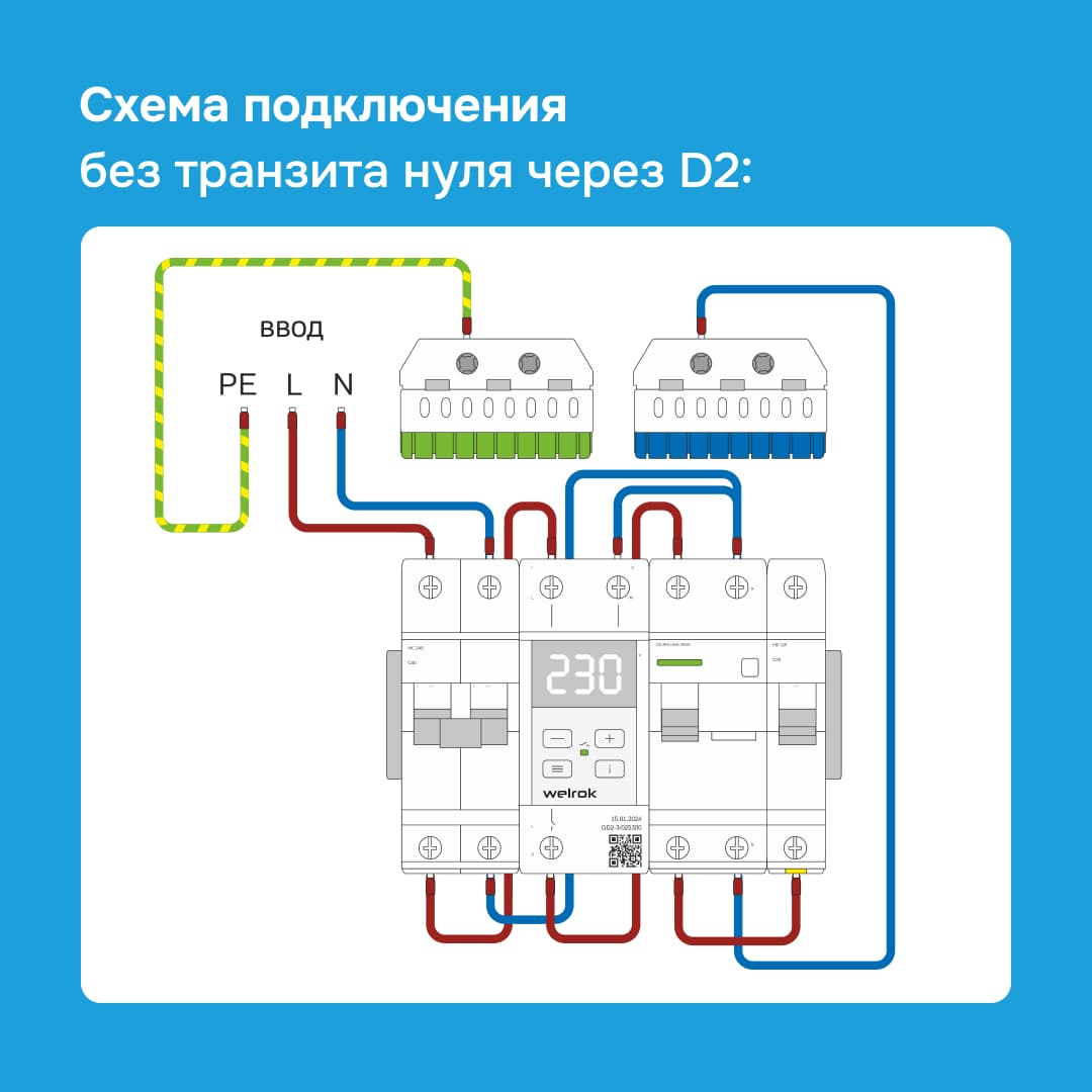 Реле напряжения однофазное, 32А, краcная индикация