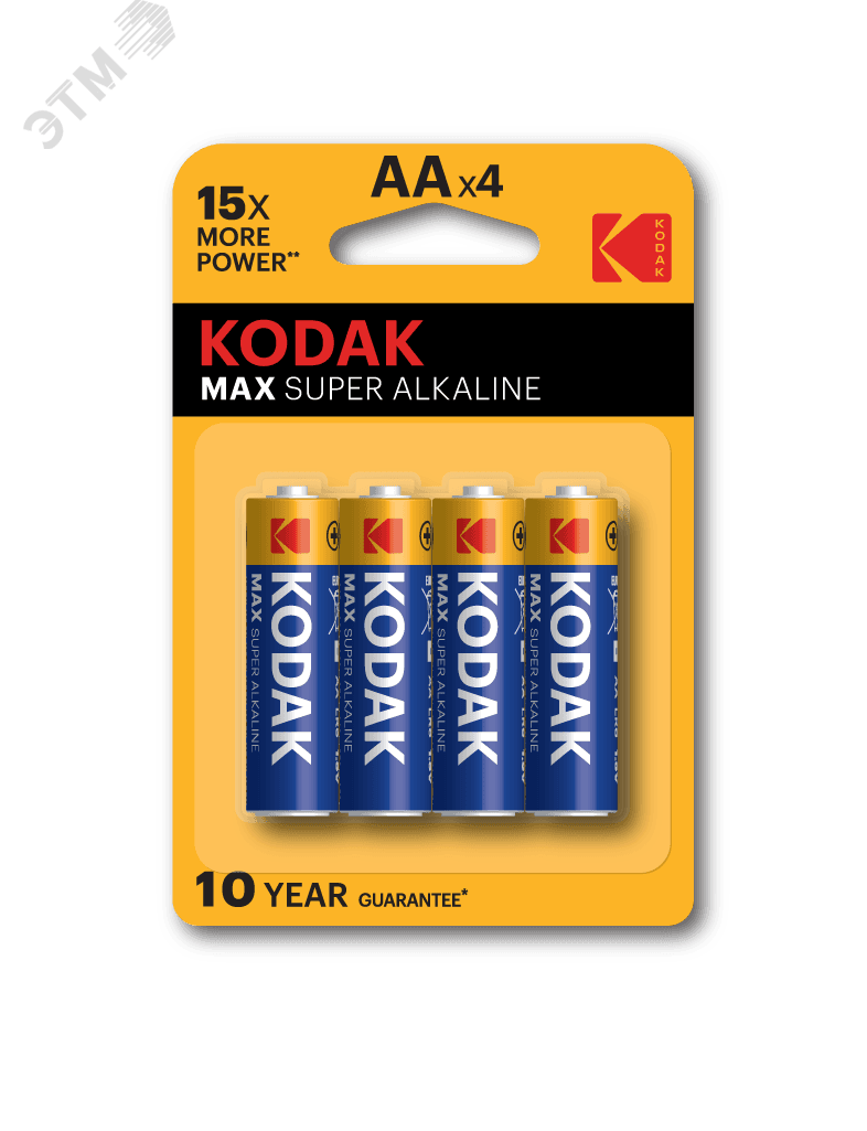Батарейка Kodak LR6-4BL MAX SUPER Alkaline [KAA-4] (80/400/17600)