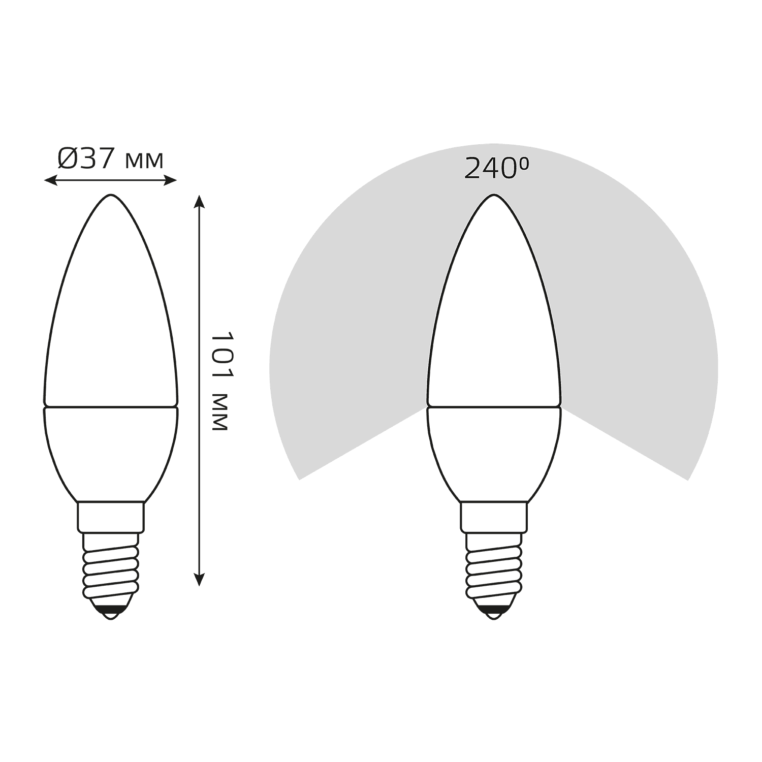 Лампа светодиодная LED 6 Вт 420 лм 3000К свеча теплый E14 AC 220В Elementary