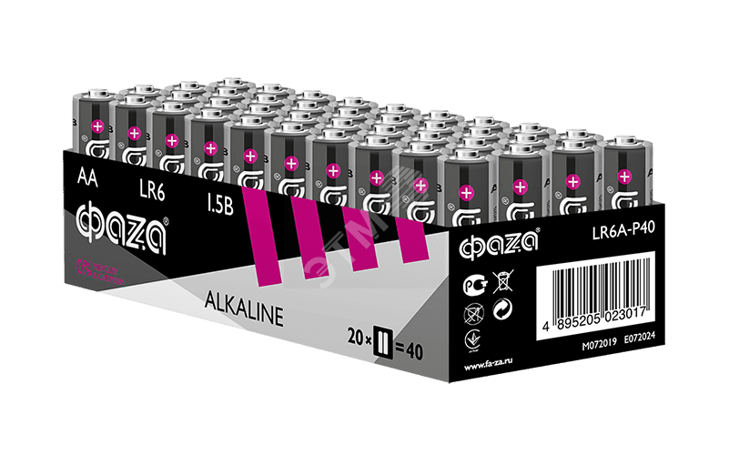 Элемент питания LR 6 (AA) алкалиновая уп. 40 шт. Alkaline Pack-40