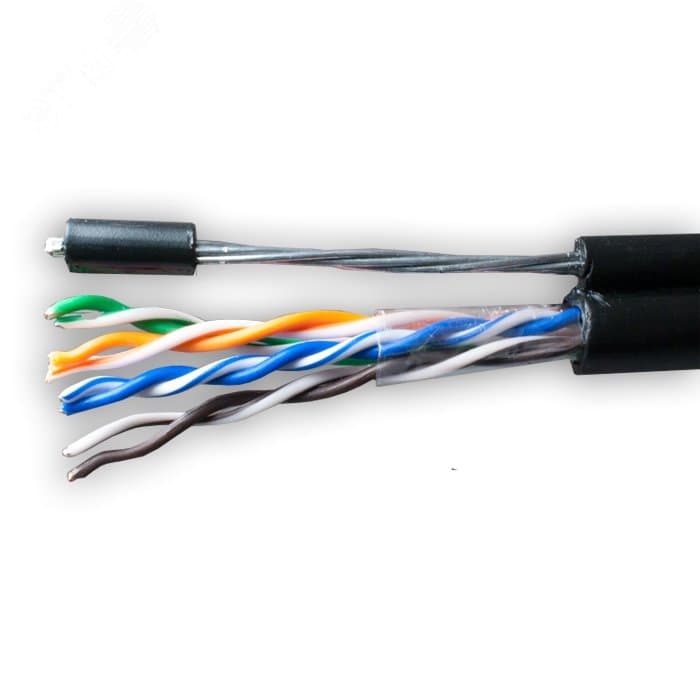 Витая пара U/UTP кат 5e 4x2x0.51 Premium Cu PE OUT T-FG8 трос 305м
