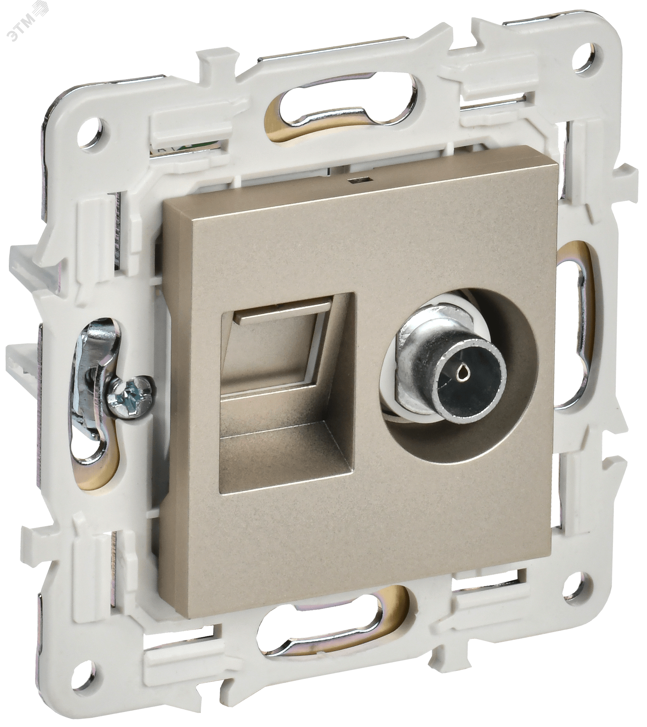 SKANDY Розетка двойная TV+RJ45 кат.5E SK-A14Sh шампань IEK
