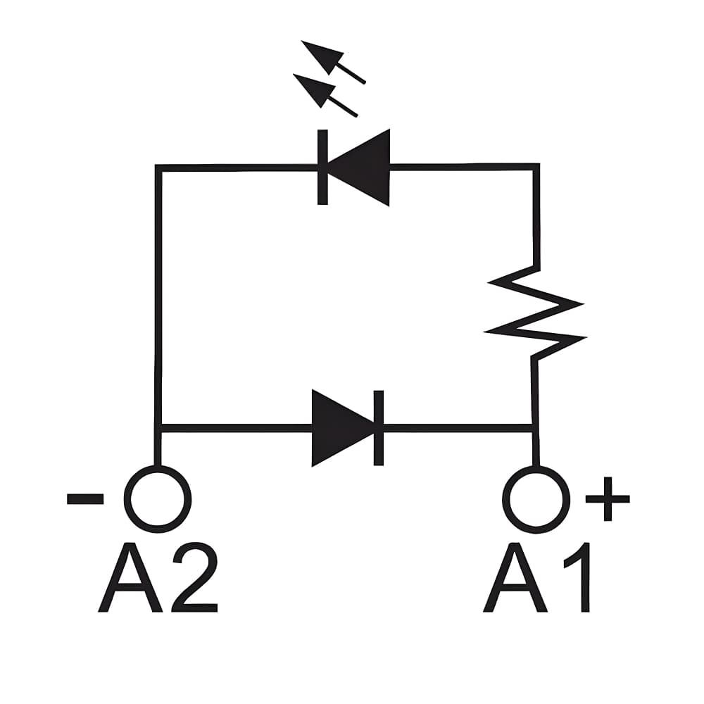 Модуль индикации и защиты, LED зеленый+диод A1+, 6-24V DC