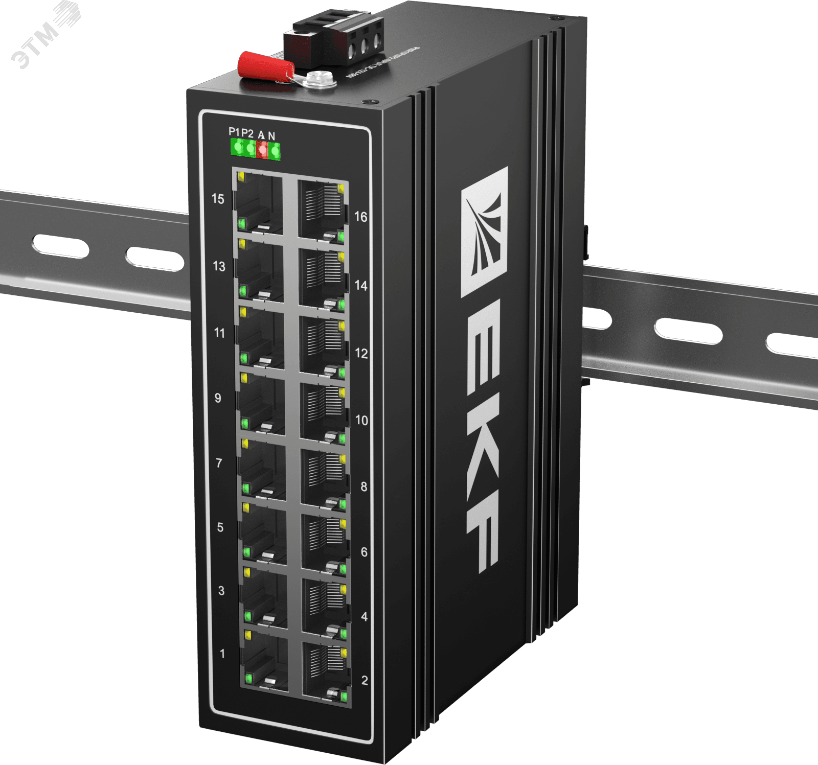 Коммутатор промышленный неуправляемый U-16T, 16 портов 10/100Base-T(X) RJ45, монтаж на динрейку TSX EKF