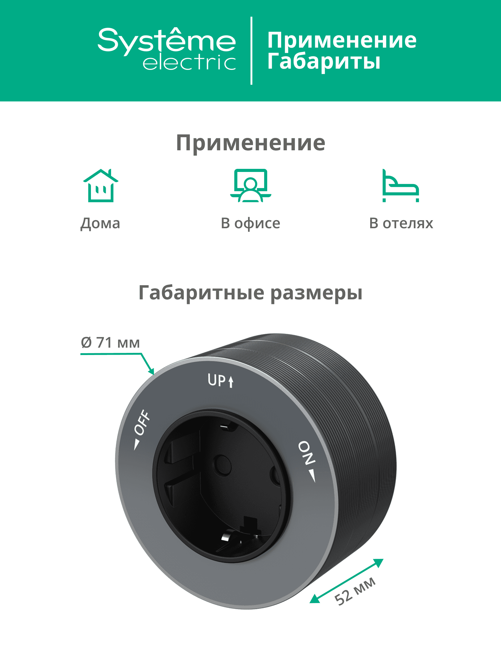 MultiTrack Розетка 2К+З круглая 16А/250В Графит