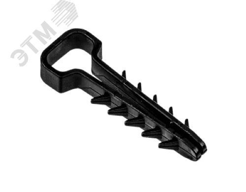 Дюбель-хомут для плоского кабеля черный PCD-F 06x12-45-100BL PA6.6 Jazzway (100 шт/уп) Jazzway