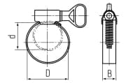 Хомут червячный PLB-9 (22-35)/W2 «бабочка