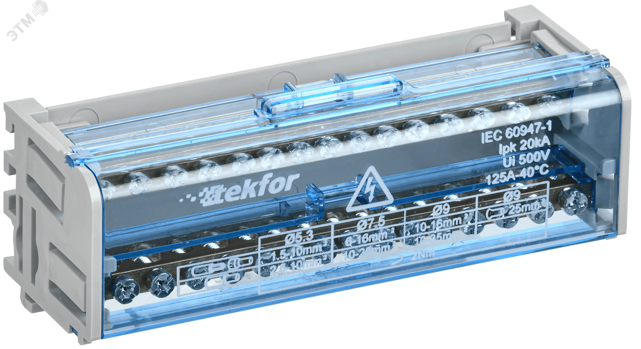 TEKFOR Шины на DIN-рейку (кросс-модуль) ШНК 2х15 L+PEN IEK