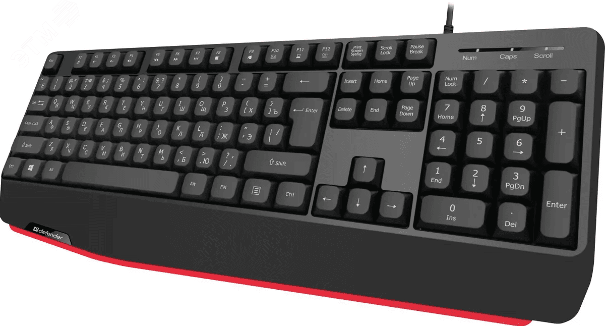 Клавиатура проводная Atom HB-546 RU, 104 + FN, черный, 1.8м