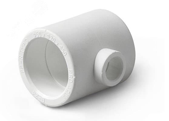 Тройник переходной 63x25x63 полипропиленовый PPR белый