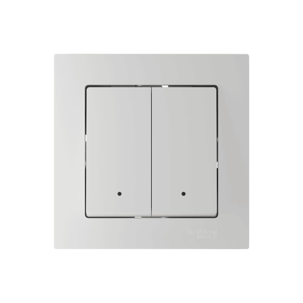 ATLASDESIGN SMART 2-кл. ВЫКЛЮЧАТЕЛЬ с подсв., Zigbee, сх.5, L+N, 10А, мех., БЕЛЫЙ