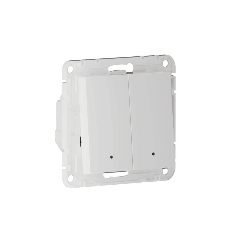 ATLASDESIGN SMART 2-кл. ВЫКЛЮЧАТЕЛЬ с подсв., Zigbee, сх.5, L+N, 10А, мех., БЕЛЫЙ
