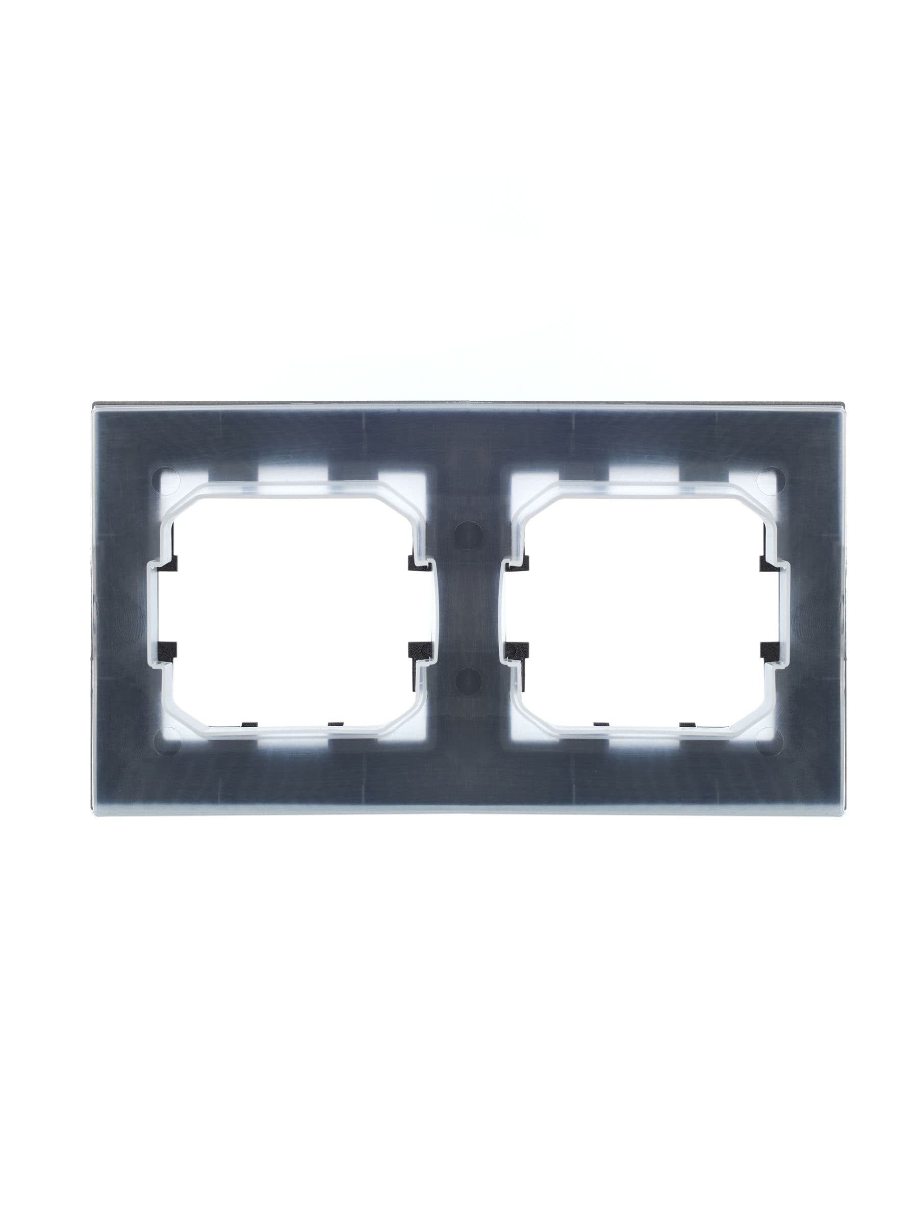 BRITE Рамка 2-местная IP44 РУ-2-БрС-44 сталь