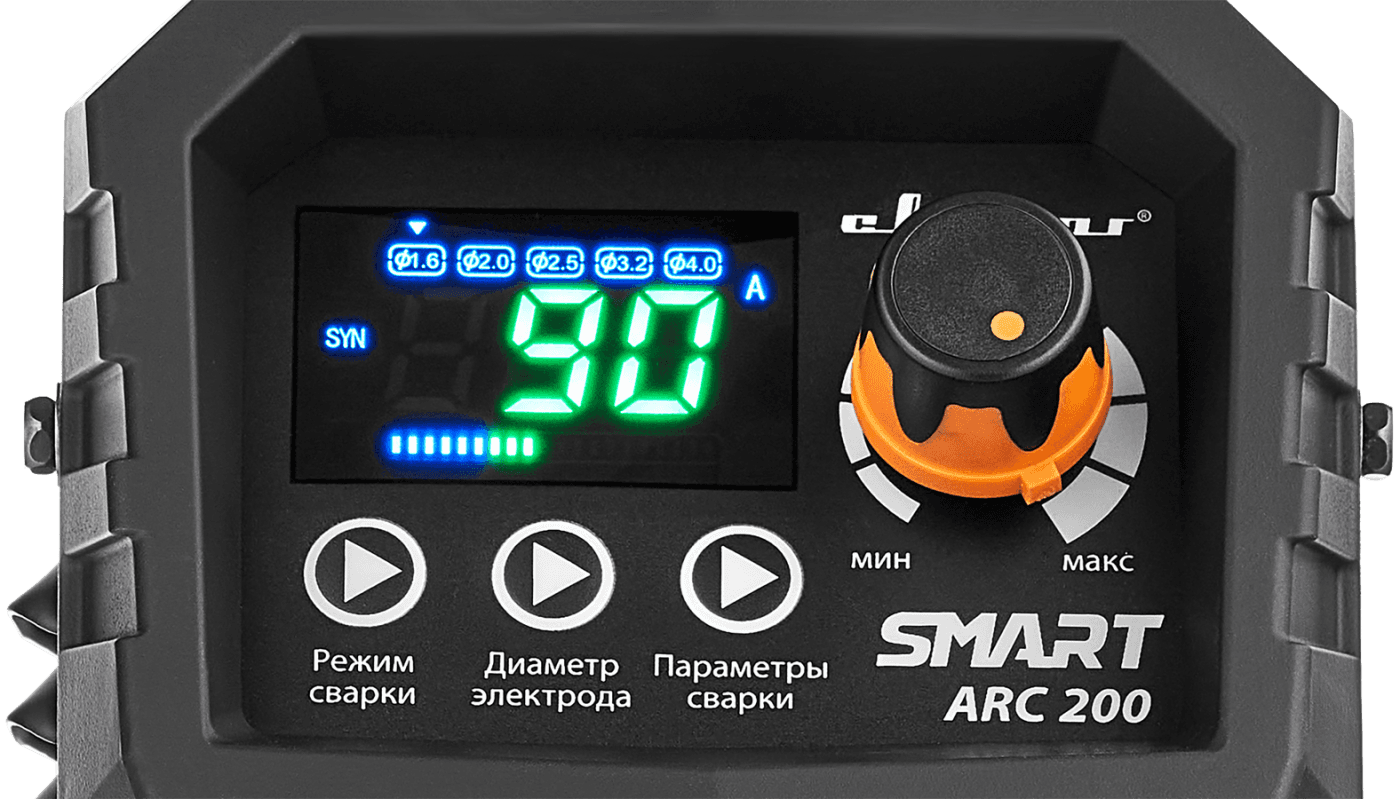Инвертор сварочный ARC 200 ''REAL SMART'' (Z28303) Black (маска+краги)