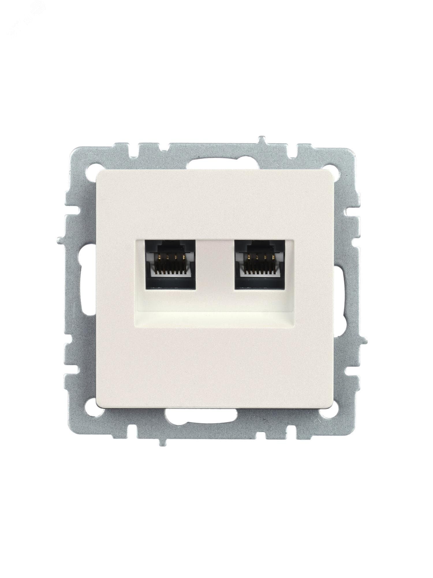 BRITE Розетка компьютерная двойная кат.5E RJ45 РК10-2-БрЖ жемчуг