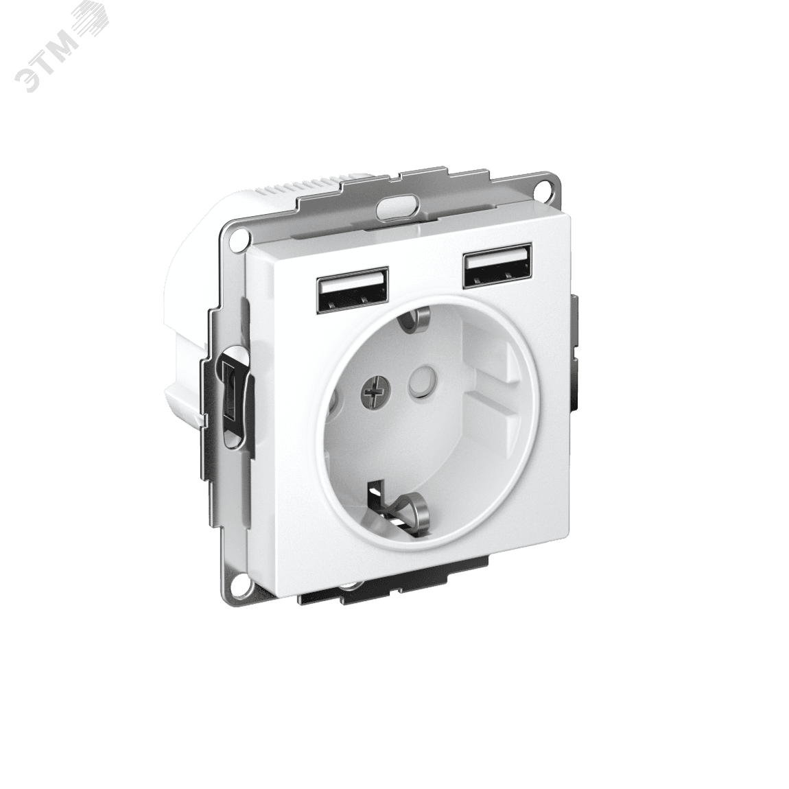 ATLASDESIGN РОЗЕТКА 16А с 2 USB A+A, 5В/2,4А, 2х5В/1,2А, механизм, БЕЛЫЙ