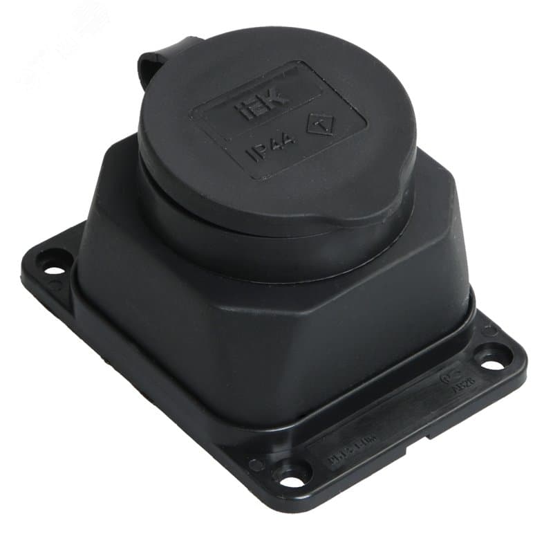 Розетка кабельная наружной установки IP44 16A 2P+E каучук ОМЕГА