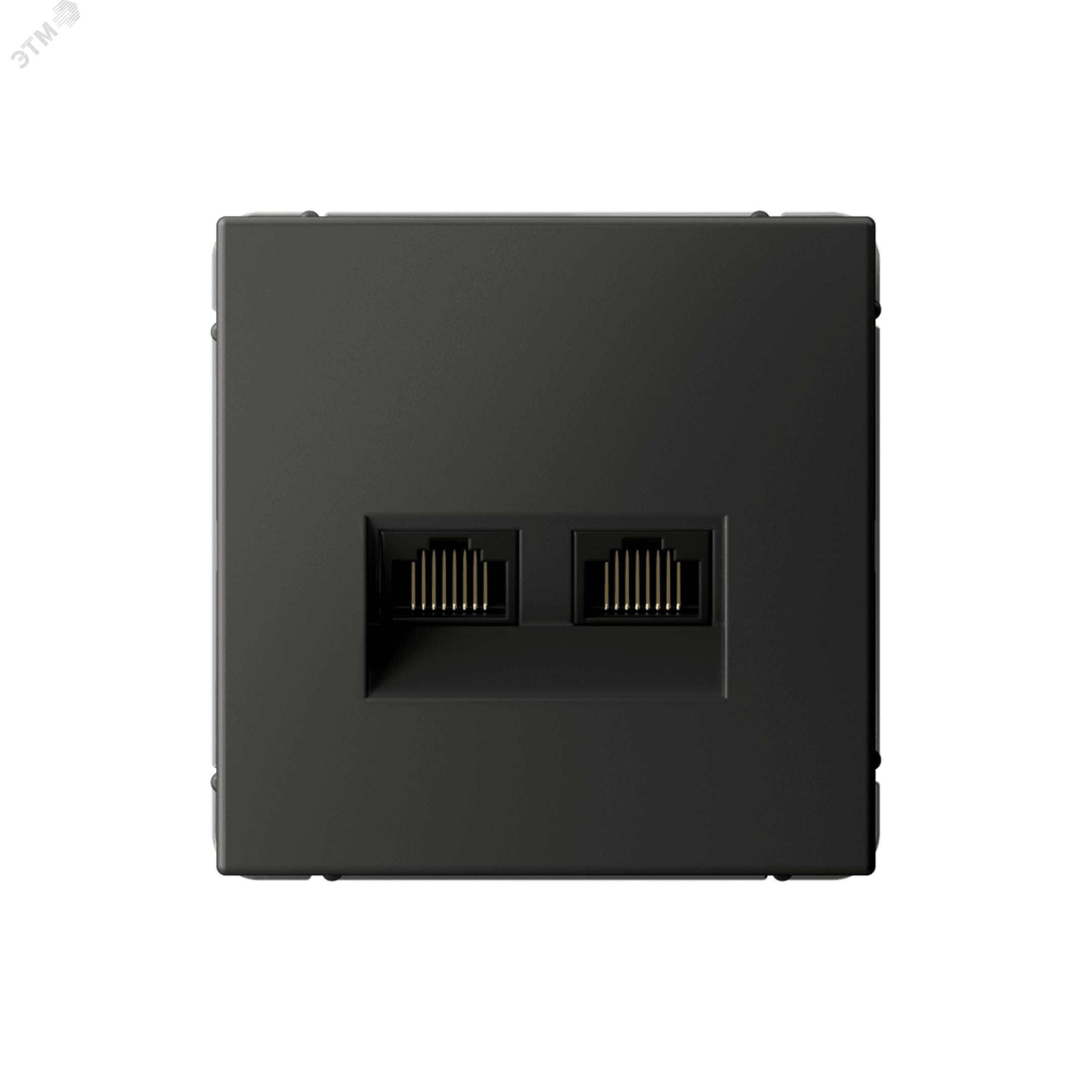 ARTGALLERY РОЗЕТКА двойная компьютерная RJ45+RJ45, кат. 5е, механизм, БАЗАЛЬТ